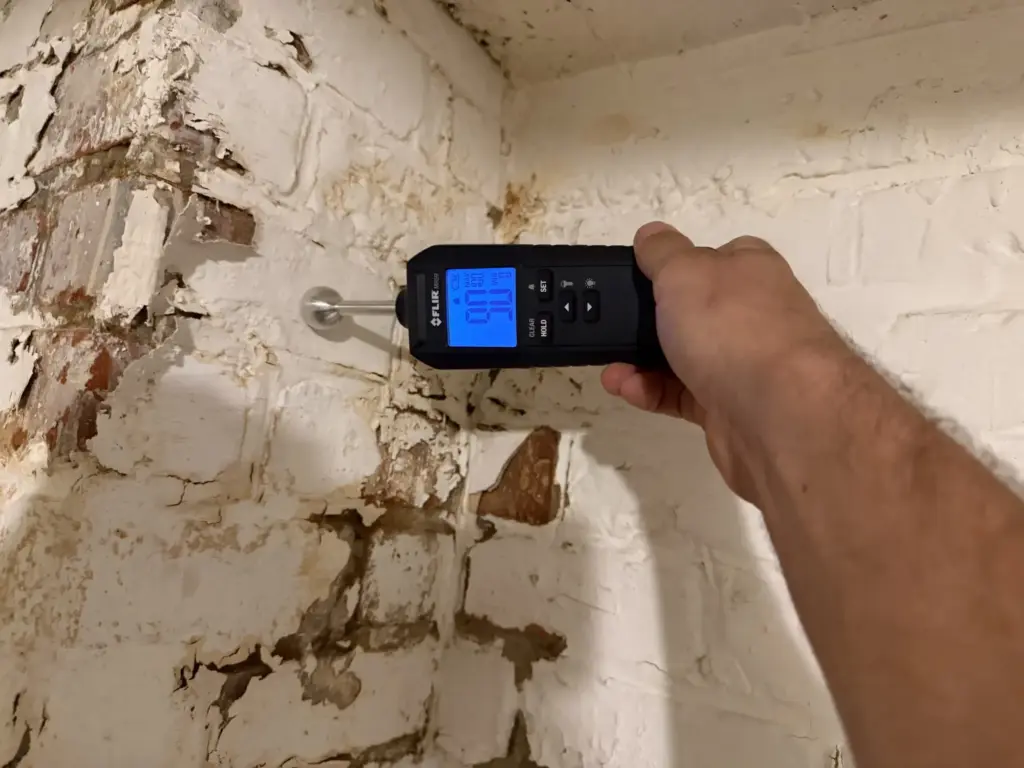 Diagnostic d'humidité : mesure dans un mur avec un hygromètre FLIR, AXPRO